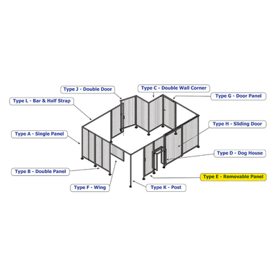E4-2135-1750-0150-GYMTK GUARDING PANEL 2135MM TALL X 1750MM WIDE 1'' MESH